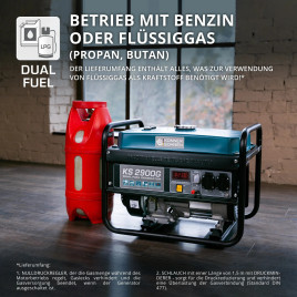 LPG Benzin Stromerzeuger Könner & Söhnen KS 2900G 2.5 kW