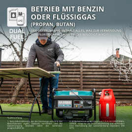 LPG Benzin Stromerzeuger Könner & Söhnen KS 3000G 2.6 kW