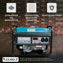 LPG Benzin Stromerzeuger Könner & Söhnen KS 3000G 2.6 kW