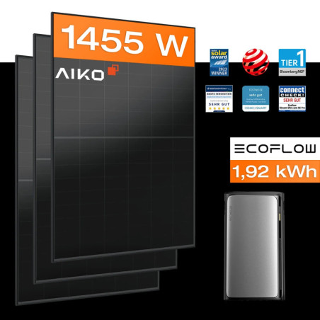 Balkonová solární elektrárna EcoFlow 1455 Wp se systémem STREAM Ultra 1,92 kWh