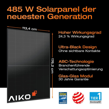 EcoFlow 1455 Wp balcony solar power station with STREAM Ultra 1.9 kWh battery (3 solar panels)