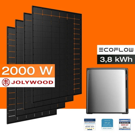 Domowe elektrownie balkonowe EcoFlow 2000 W STREAM Ultra X z akumulatorem (3,8 kWh) (4 moduły słoneczne)
