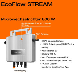 Mikro-Wechselrichter EcoFlow STREAM, 800 W, 5 m Kabel
