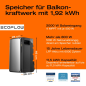 Balkonová elektrárna s akumulátorem 1,92 kWh, 1000 Wp