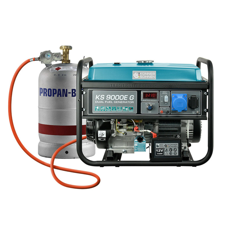 LPG Benzin Stromerzeuger Könner & Söhnen KS 9000E G