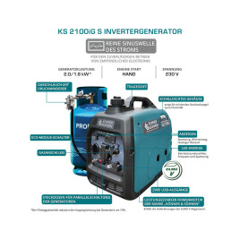 LPG Inverter Benzin Stromerzeuger Könner & Söhnen KS 2100iG S 1.8 kW