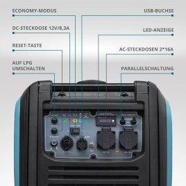 LPG Inverter Benzin Stromerzeuger Könner & Söhnen KS 4000iEG S 3.5 kW
