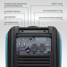 Inverter Benzin Stromerzeuger Könner & Söhnen KS 4000iE S ATS Version 2 3.5 kW