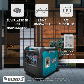 Inverter Benzin Stromerzeuger Könner & Söhnen KS 5500iES ATSR 5 kW