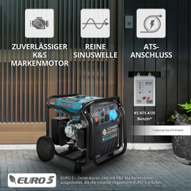 Inverter Benzin Stromerzeuger Könner & Söhnen KS 8100iE ATSR 8 kW