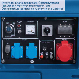 Diesel Stromerzeuger Scheppach SG5200D - 7,7PS | 5000W | Elektrostart | 2x 230V, 1x 400V Steckdose