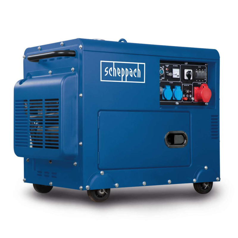 Diesel Stromerzeuger Scheppach SG5200D - 7,7PS | 5000W | Elektrostart | 2x 230V, 1x 400V Steckdose