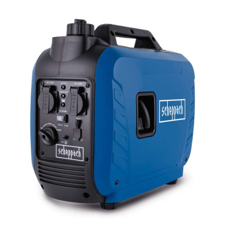 Inverter Benzin Stromerzeuger Scheppach SG2500i - 2000W | 2x 230V Steckdose / 2x USB Typ A (schnell ladend) 1.6 kW