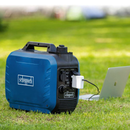 Inverter Benzin Stromerzeuger Scheppach SG2500i - 2000W | 2x 230V Steckdose / 2x USB Typ A (schnell ladend) 1.6 kW