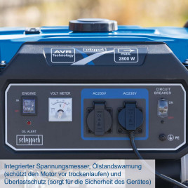 Benzin Stromerzeuger Scheppach SG3200x - max. 2800 W | 2x230 V Steckdosen | 15 L Tank 2.5 kW